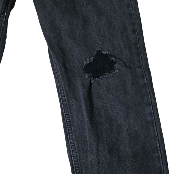 Old Navy Women’s Size 12 High Rise Slouchy Straight Black Cropped Ripped Jeans - Picture 10 of 11